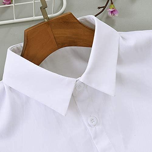 Dickie Collar Cotton Casual V-Neck Tops