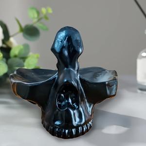 Rustic Chic Skull Shaped Resin Eyeglass Holder - Unique Home Storage Solution, Decorative Desk Accessory, Best Gift Idea for Glasses Storage, Organize Your Workspace, Add a Touch of Whimsy to Your Office or Study