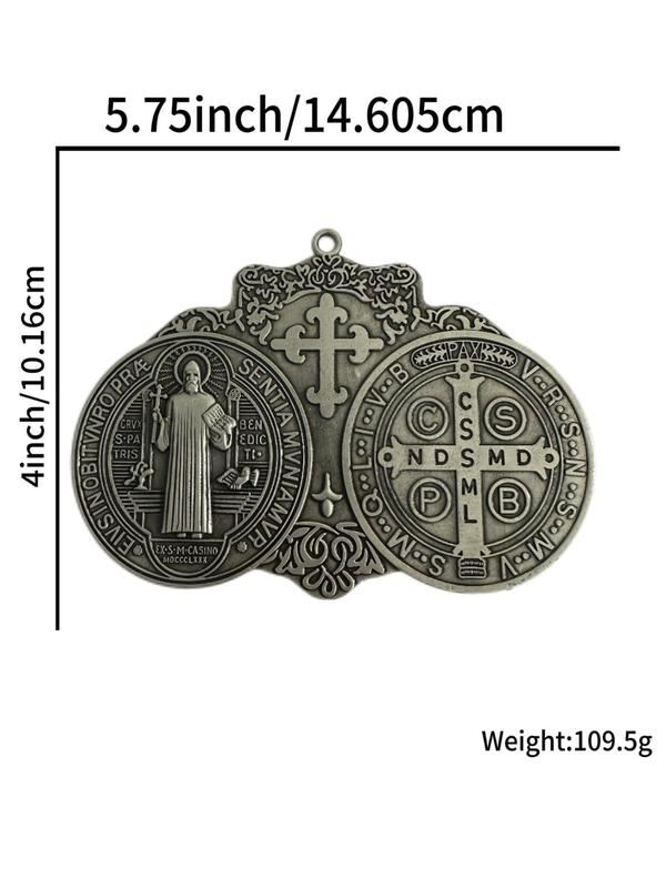 St Benedict Cross Medal, Vintage Brass Tone Finish for Wall Or Desk Display, Fashion DIY Jewelry Accessories for Men & Women