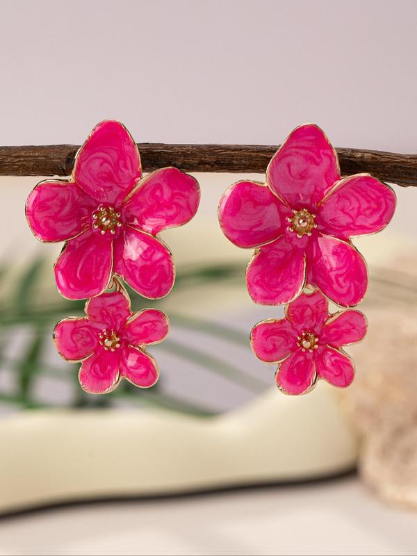 Fashion Flower Design Dangle Earrings, Boho Style Jewelry for Women for Party, Daily Clothing Decor, Trendy All-match & Exquisite Jewelry for Birthday Gift