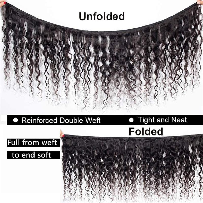 [Wequeen] Budget Friendly 10A Grade Brazilian Virgin 100% Human Hair Water Wave Quick Weave Sew in Glue in Viral Hair Bundles