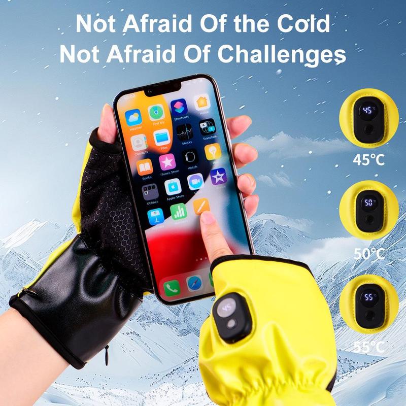 Electric Heated Gloves, Rechargeable Smart Heating Gloves, Outdoor Skiing Camping Office Leisure Kitchen Cleaning Gloves