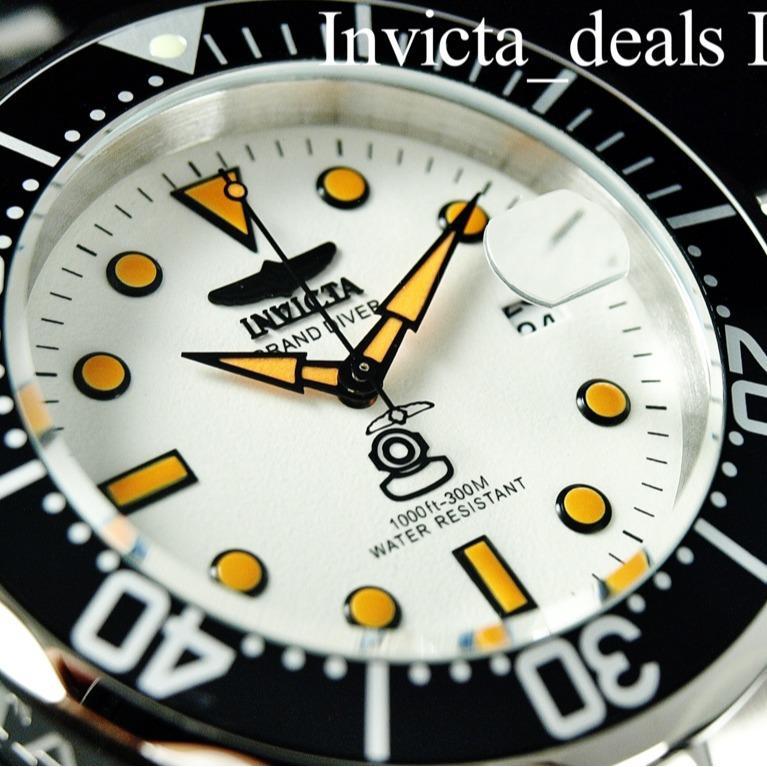 Invicta Men's 47mm GRAND DIVER AUTOMATIC NH35A FULL LUME White Dial 300m Watch