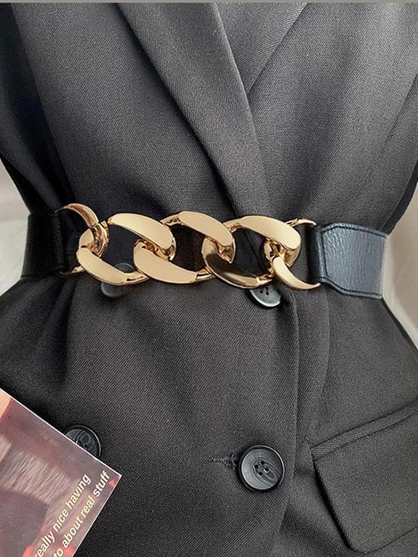 Women's Street Trend Chunky Chain Belt,  Trendy Elastic Minimalist Belt, Chic All-match Stylish Clothes Accessories for Party Decor