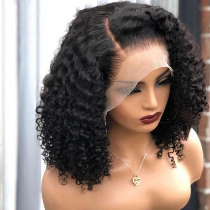 Short Curly Bob Wigs Human Hair 13x4 Lace Frontal Curly Bob Wig 13X6 Curly Wave Bob Wigs Human Hair 180% Density Prelucked with Baby Hair [Ladoux]