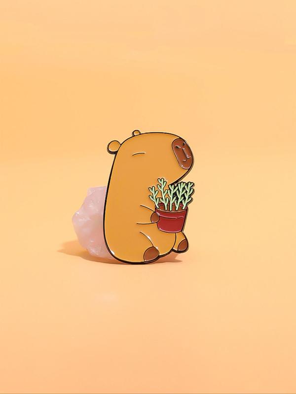 Cute Capybara Design Brooch, Enamel Pin Suitable for Backpacks, Jeans, Scarves, Hats Decoration, Trendy All-match & Exquisite Brooch for Birthday Gift