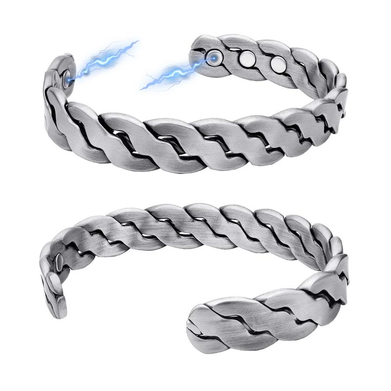 Adjustable Twisted Magnetic Therapy Copper Bracelet - for Men & Women, Elegant Antique Finish