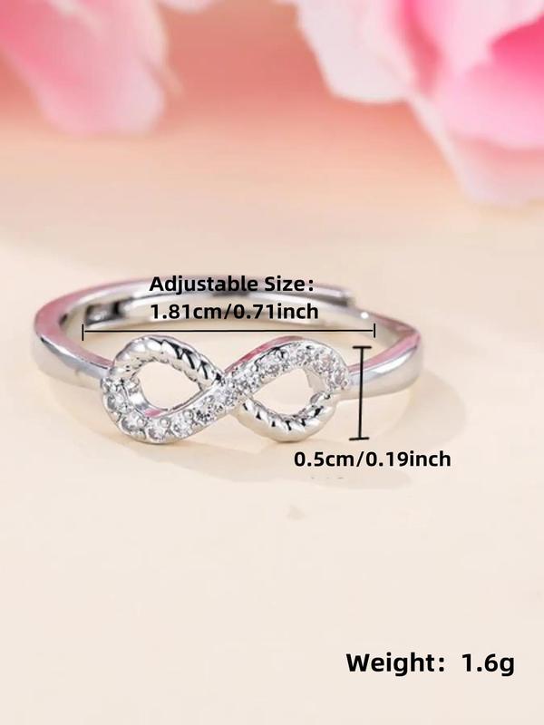 Fashion Hollow out Rhinestone Inlaid Promise Rings for Women, Simple Vintage Rings Jewelry for Party, Club, Casual Trendy Women Accessories, Engagement Ring for Women & Girl As Gift for Her