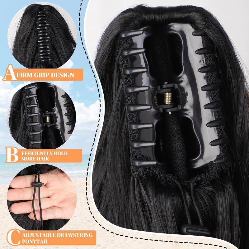 CHAOEE 20Inch Long Claw Clip Ponytail Extension for Women Fake Ponytail for Daily Wear Soft Wavy Curly Clip in Hair Extensions