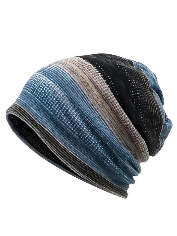 Unisex Striped Pattern Beanie Hat, Casual Knit Hat for Women & Men, Fashion Accessories for Daily Wear