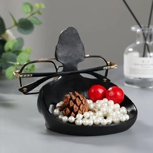 Rustic Chic Skull Shaped Resin Eyeglass Holder - Unique Home Storage Solution, Decorative Desk Accessory, Best Gift Idea for Glasses Storage, Organize Your Workspace, Add a Touch of Whimsy to Your Office or Study