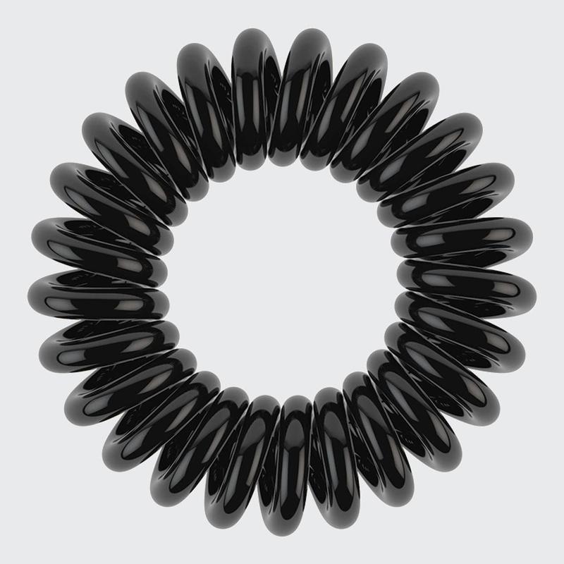 Spiral Hair Ties 4 Pc - Black