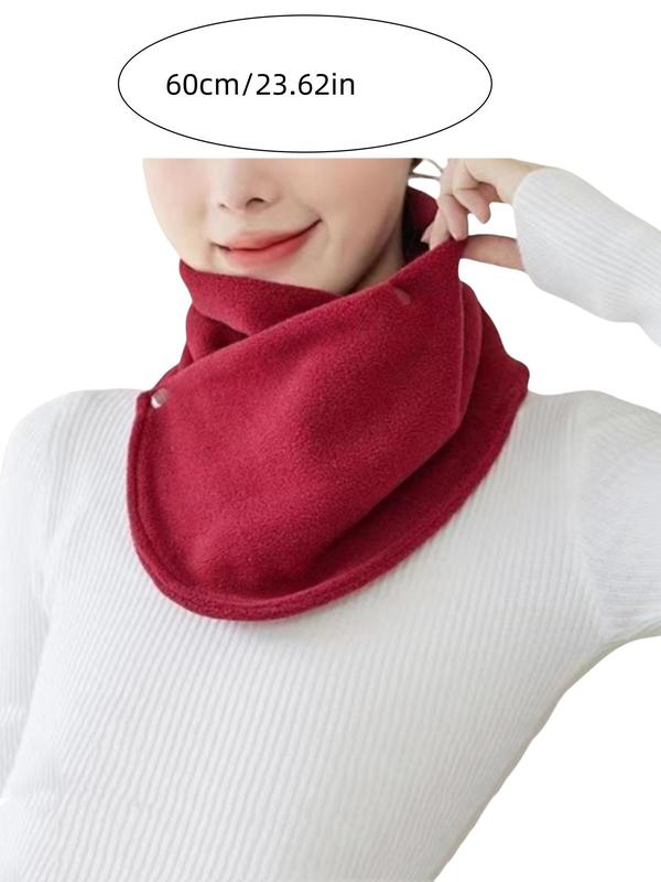 Solid Color Polar Fleece Scarf, Soft Comfortable Windproof Outdoor Travel Scarf, Fashion Accessories for Women & Men