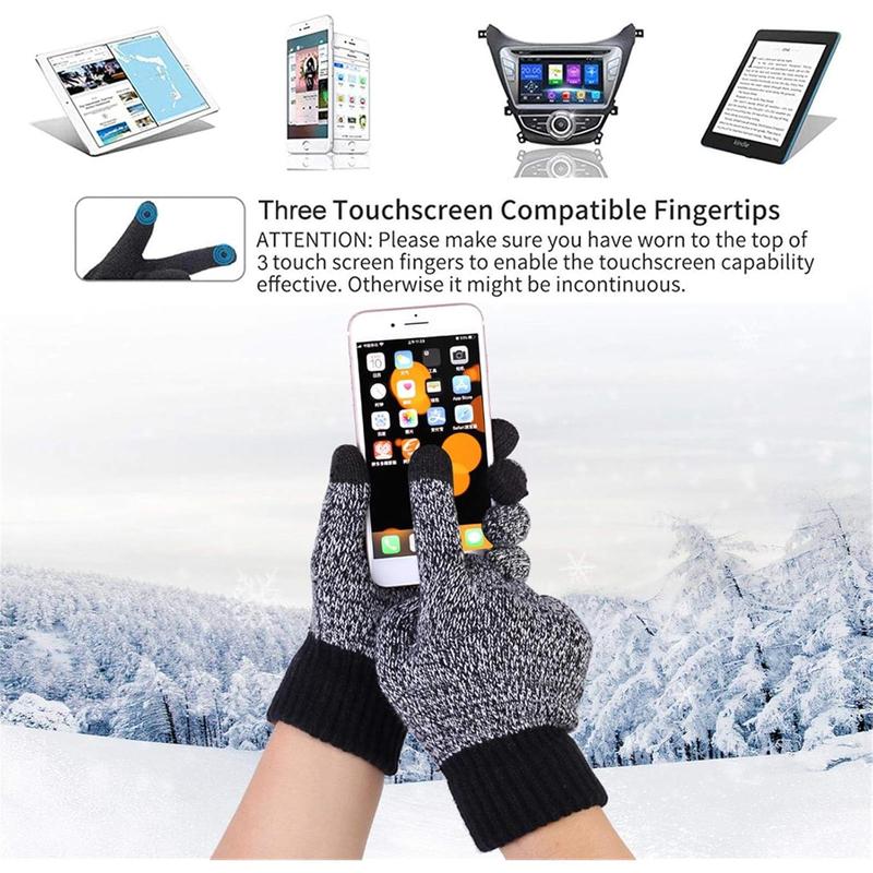 Winter Hats Scarf for Men with Touchscreen Gloves Warm Men's Scaves and Beanie Hat Themal Gloves Set for Men Women