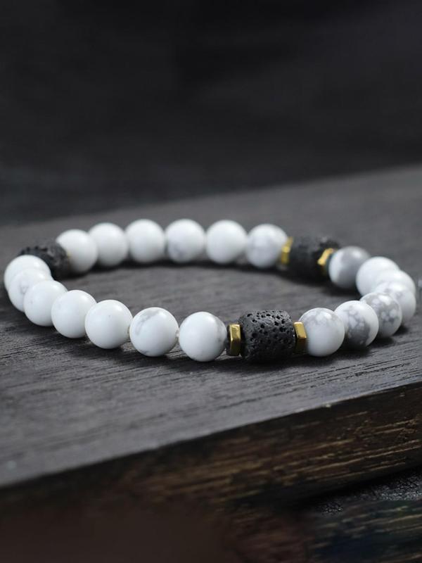 Men's Simple Style Beaded Bracelet, Fashion Matching Bracelet Jewelry for Party, Daily Clothing Decor, Trendy All-match & Exquisite Jewelry for Birthday Gift