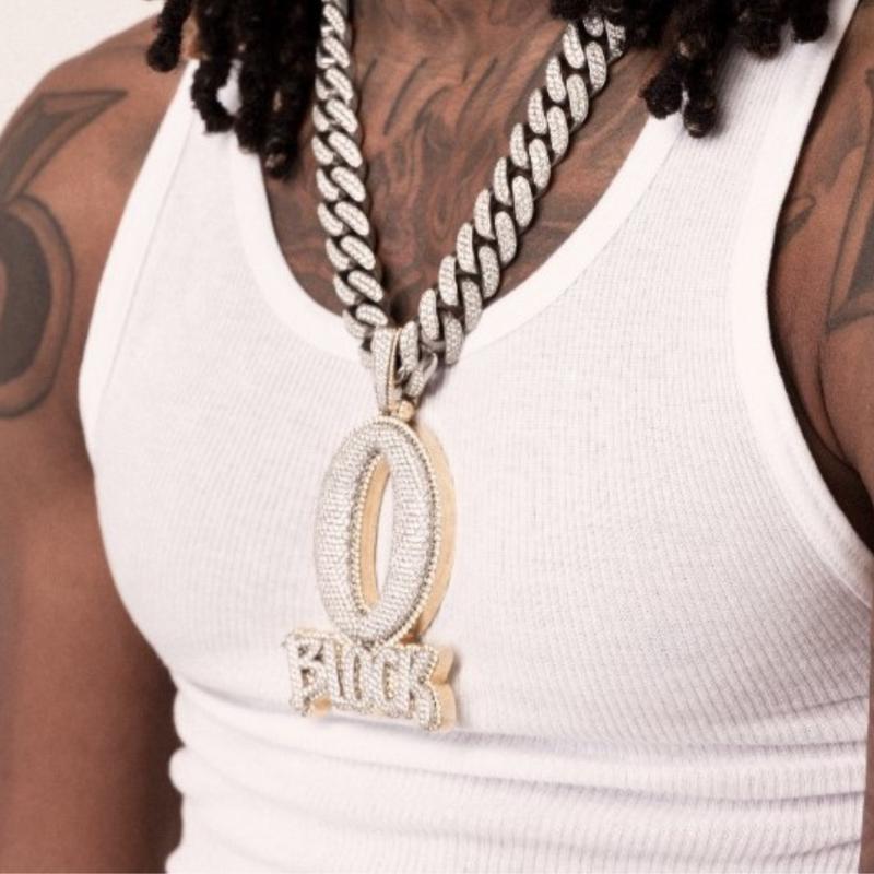 0 Block Iced Out CZ Bling Full Paved Men's Women Hip Hop Pendant Rapper Jewelry Gift