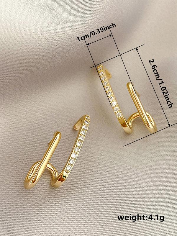 Fashionable Rhinestone Decorated Stud Earrings, Anniversary Wedding Party Jewelry for Women, Trendy All-match & Exquisite Jewelry