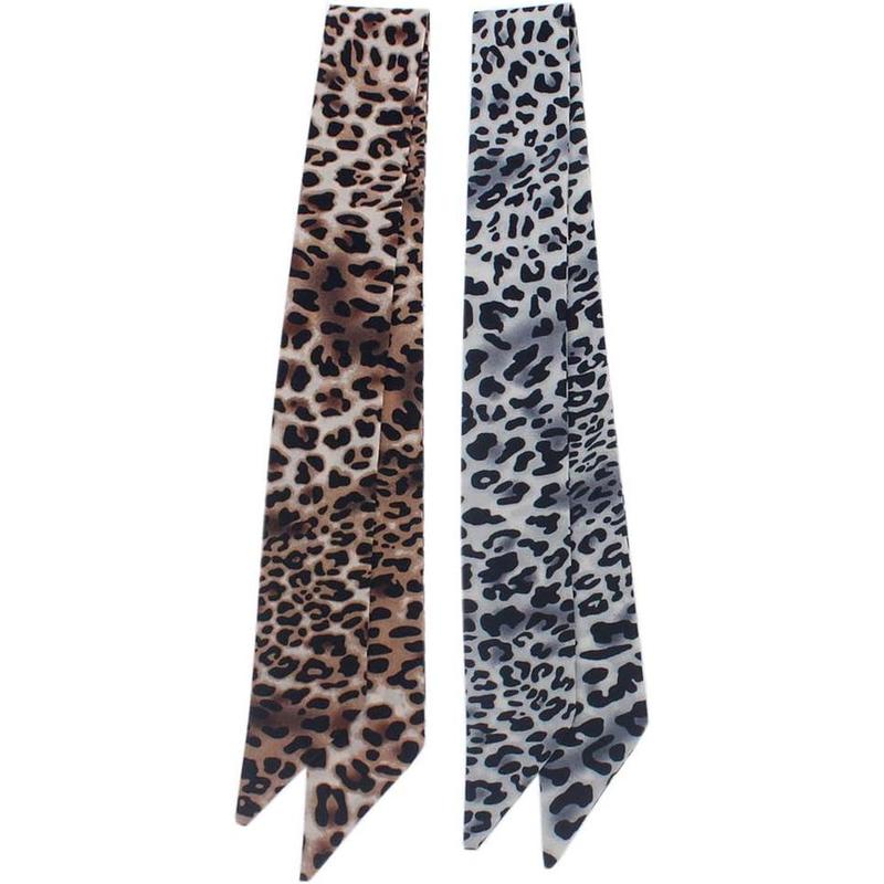 3 count Creative Leopard Print Cashew Nut Pattern Bag Handbag Handle Ribbon Scarf Hair  Band  Scarf Neckerchief Scarf  Wrap for Women Girls Decoration