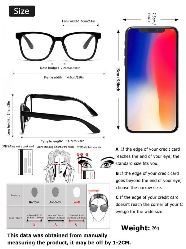 Clear Square Frame Eyeglasses, Simple Casual Eyeglasses for Women & Men, Fashion Eyeglasses for Work, Daily Clothing Decor, Perfect for Student Daily Use