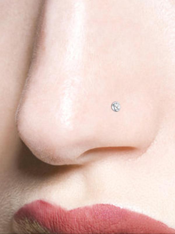 Rhinestone Decor Nose Ring (20pcs set), Punk Style Stainless Steel Nose Ring, Fashionable Body Jewelry for Men & Women