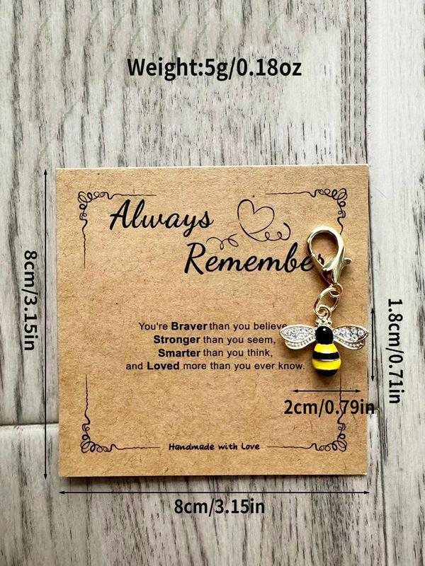 Cute Bee Design Keychain, Rhinestone Decor Keychain for Women & Men, Fashion Keychain for Daily Clothing Decor, Trendy All-match & Exquisite Keychain for Birthday Gift