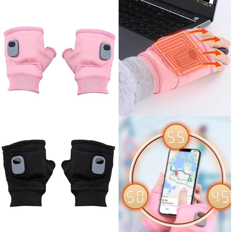 Portable Heating Gloves with Digital Display, 1 Pair Rechargeable Hand Warmer, Heated Gloves with 3 Temperature Modes for Home Use