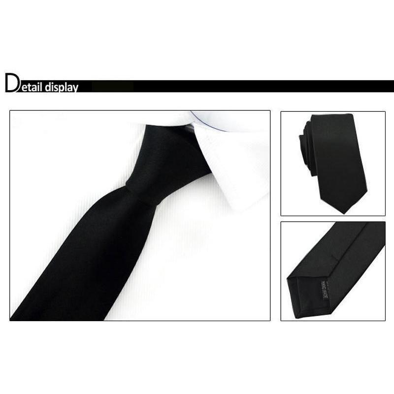 SKINNY NECK TIE Solid Casual Plain Slim Suit 2