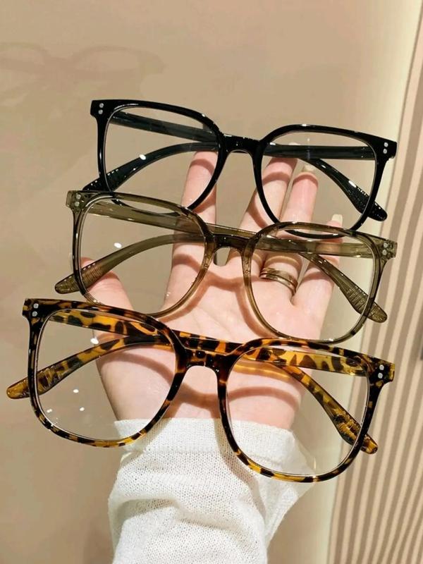 Summer Street Trend Minimalist Eyeglasses,  Stylish Glasses, Casual Large Square Frame Glasses Trends 2024, Fashion Accessories Gift for Girlfriend Back To School Fall