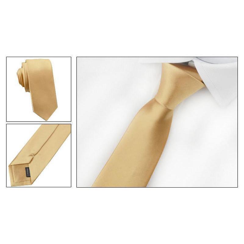 SKINNY NECK TIE Solid Casual Plain Slim Suit 2