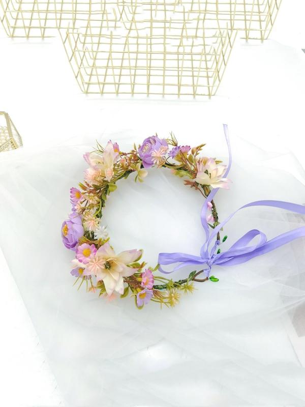 2024 New Style Flower Decorated Headband, Cute Bridal Headwear for Wedding Bridal Party Formal Occasions, Fashion Hair Accessories for Women & Girls