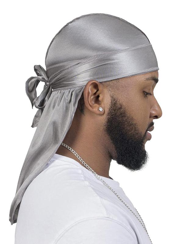 Men's Solid Color Durag, Casual Comfortable Soft Breathable Outdoor Sports Daily Durag, Fashion Accessories for Men