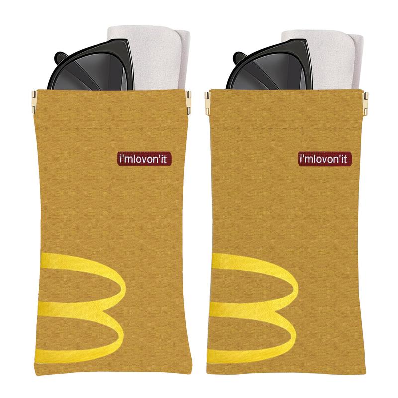 McDonald's Bags, Squeeze Top Sunglass Bag - Portable Sunglass Storage Bag Nylon Glasses Bag 2 Pack (Photos may have color differences)