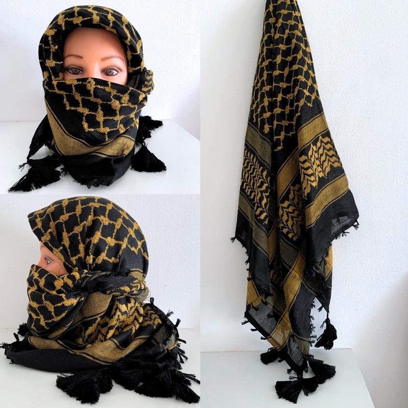 Original woven Palestinian keffiyeh Scarf, traditional. Unisex Traditional woven Palestinian Keffiyeh, Kufiya, Shemagh, or scarf with classic Palestinian patterns