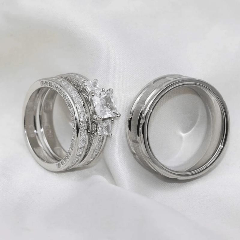 Couple Ring Set Perfect Gift for Wedding, Engagement and Anniversary of Lover