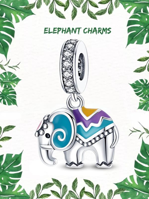 Elephant Design Temperature Color Changing Charm,  Cute Animal Charm for Women & Girls, DIY Jewelry Making Gift for Party, Daily Clothing Decor