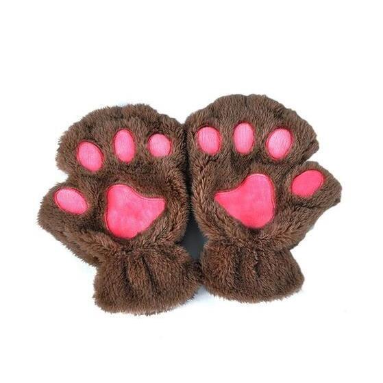 Winter Cover Paw Bear Cat Claw Gloves