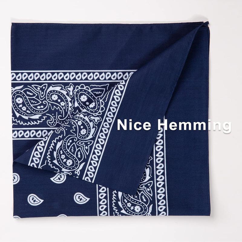 Cotton Bandanas for Men & Women Paisley Cowboy Bandana Handkerchiefs for Hair 22x22