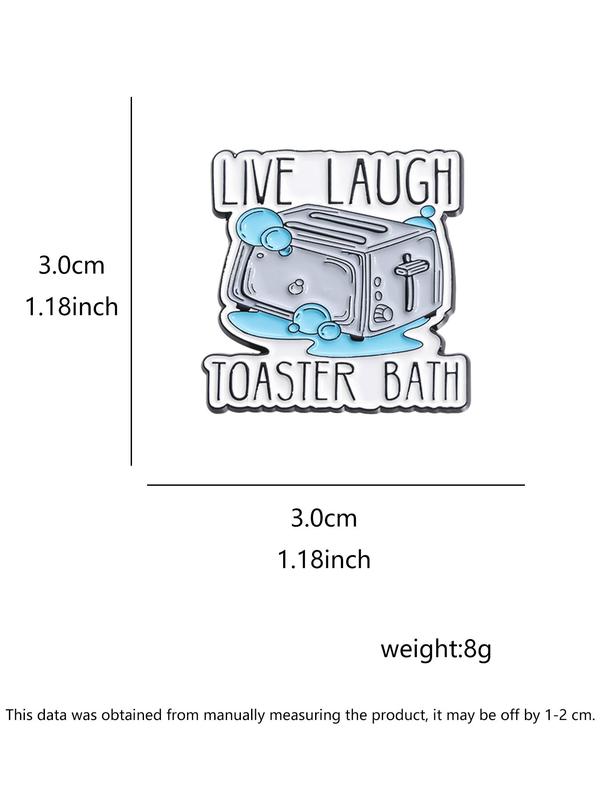 Cartoon Toaster Design Brooch, Letter Pattern Enamel Pin, Clothes Accessories for Men & Women, Perfect for Backpacks, Jeans, Scarves, Hats Decoration