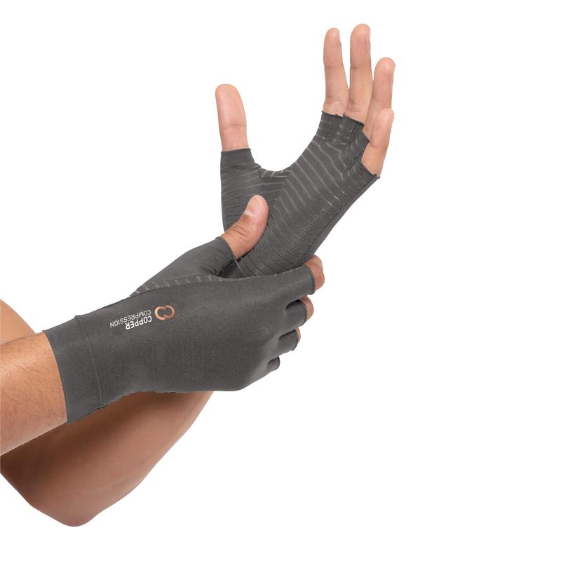 Copper Compression Gloves for Men and Women - All-Day Hand Comfort Relief Half Finger Design