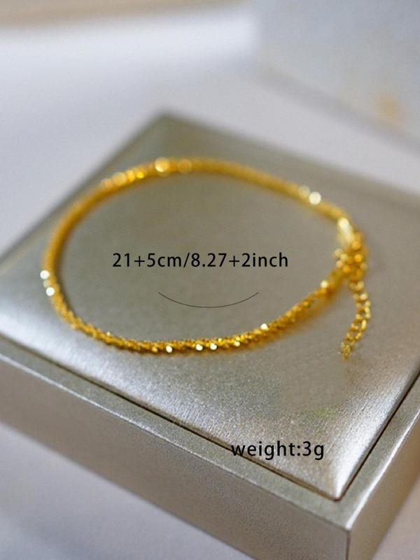 Fashion Glitter Design Anklet for Women, 2024 New Trend Jewelry for Daily Clothing Decor, Party, Minimalist Aesthetic Jewelry Gift for Her