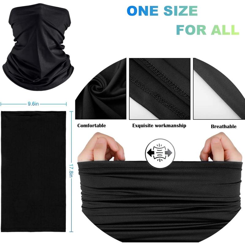 6 Pack Neck Gaiter Balaclava Bandana Gator Face Mask Scart Cover Breathable Sun Protection Headwear for Men Women