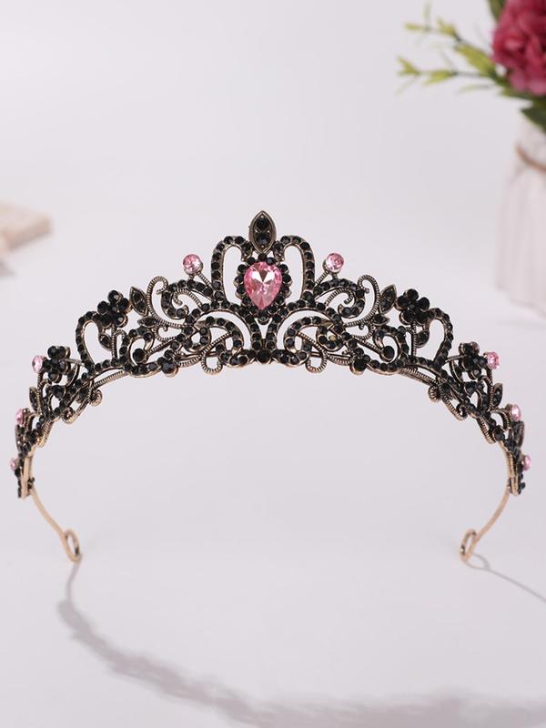 Rhinestone Decorated Crown for Wedding, Bridal or Prom Party Decoration Headwear Accessory for Clothing Decor, Trendy All-match & Exquisite Crown for Birthday Gift