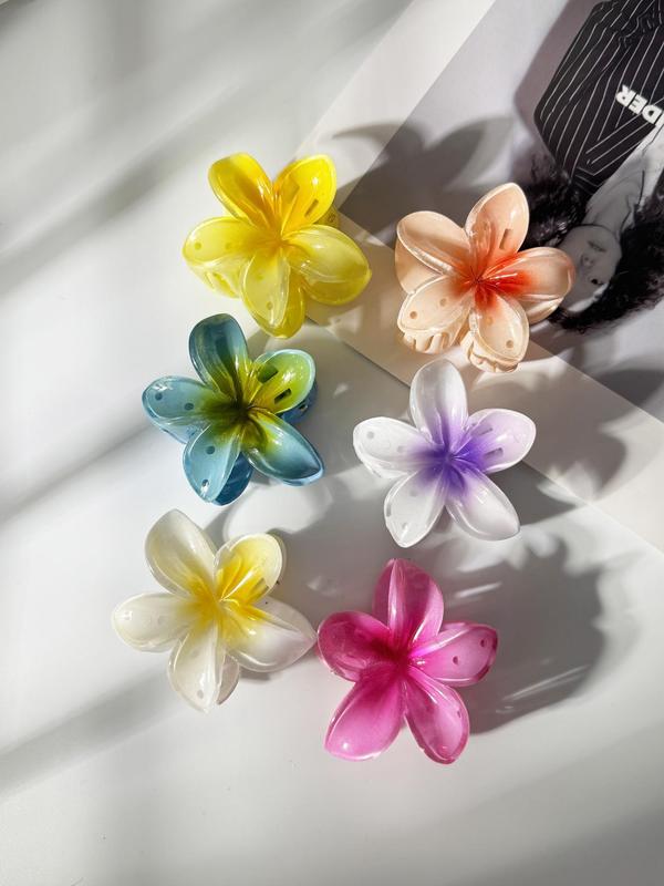 Cute Flower Design Mini Hair Claws, Casual and Versatile Hair Accessories for Women, Minimalist Headwear Suitable for Thick Hair