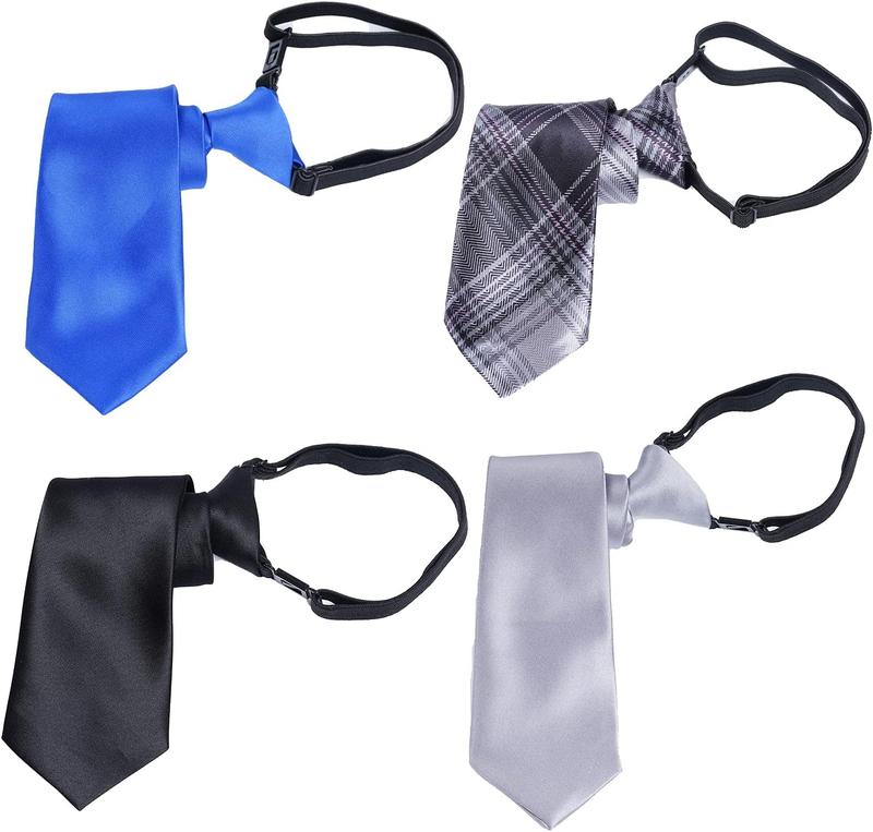 5 count Boy's Necktie Pre-tied Adjustable  Strap Tie for Wedding Graduation School