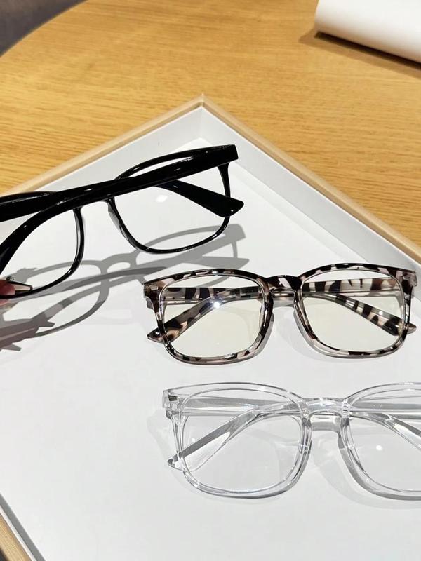 Square Frame Eyeglasses, Mixed Clear Lens Eyeglasses for Women & Men, Fashion Eyeglasses for Work, Daily Clothing Decor, Perfect for Student Daily Use