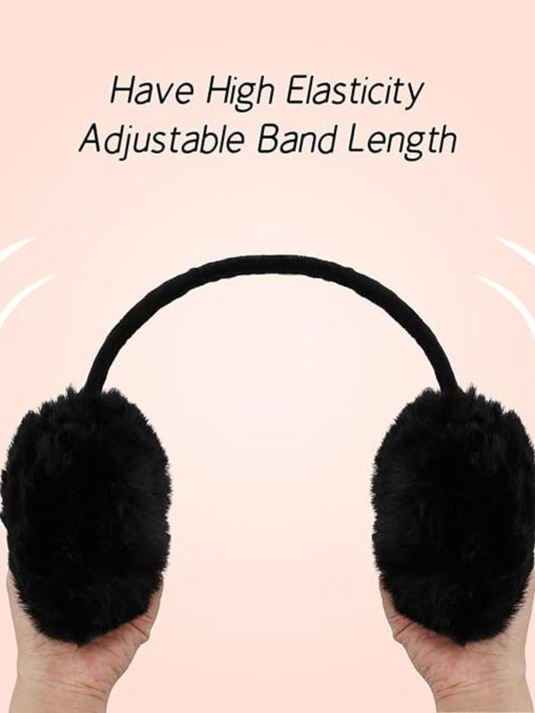 Women's Solid Color Fluffy Earmuffs, Fashionable Earmuffs for Fall & Winter, Warm Earmuffs for Outdoor Sports