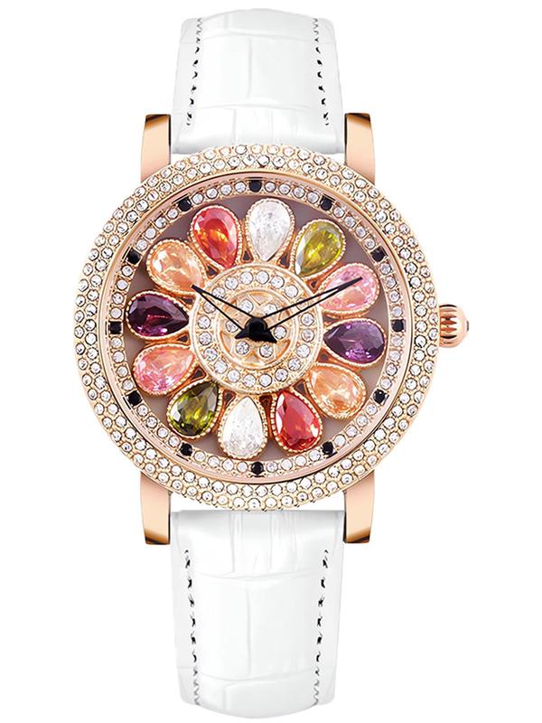 Women's Elegant Rhinestone Decorated Quartz Watch, Fashionable Round Dial Watch for Women & Girls, Trendy All-match & Exquisite Watch for Birthday Gift with Box