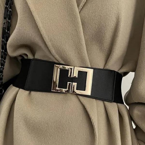 Women's Solid Color Wide Belt, Fashionable Elastic Belt for Daily Clothing Decoration, Trendy All-match & Exquisite Belt for Birthday Gift