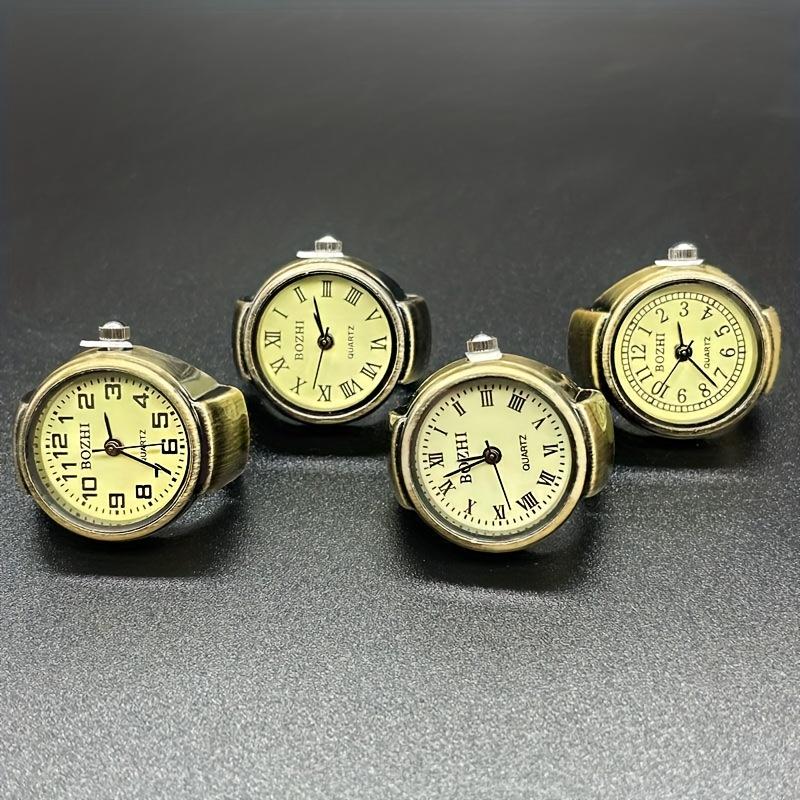 Vintage Mini Finger Ring Watch Roman Numenal Punk Quartz Watch Trendy Couple Finger Ring Watches Accessories