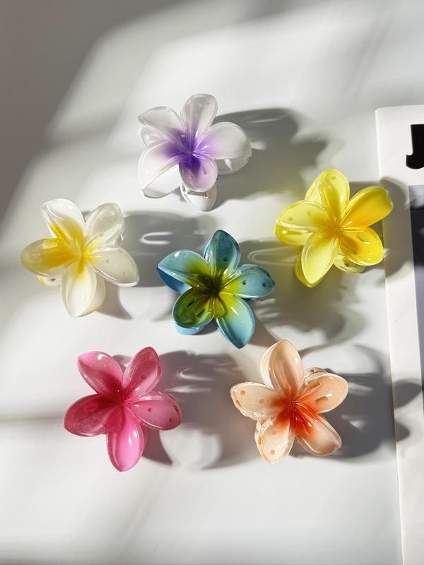 Cute Flower Design Mini Hair Claws, Casual and Versatile Hair Accessories for Women, Minimalist Headwear Suitable for Thick Hair